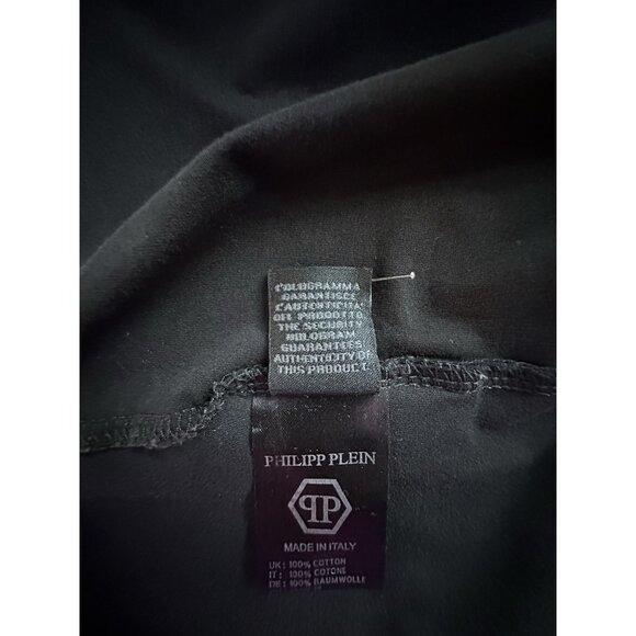 Philipp Plein Women's Embellished Rhinestone Sz M Black T-shirt Made in Italy - Picture 7 of 8